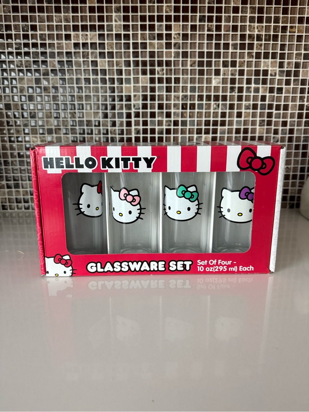 Hello Kitty glassware set of 4 #hellokitty #sanrio